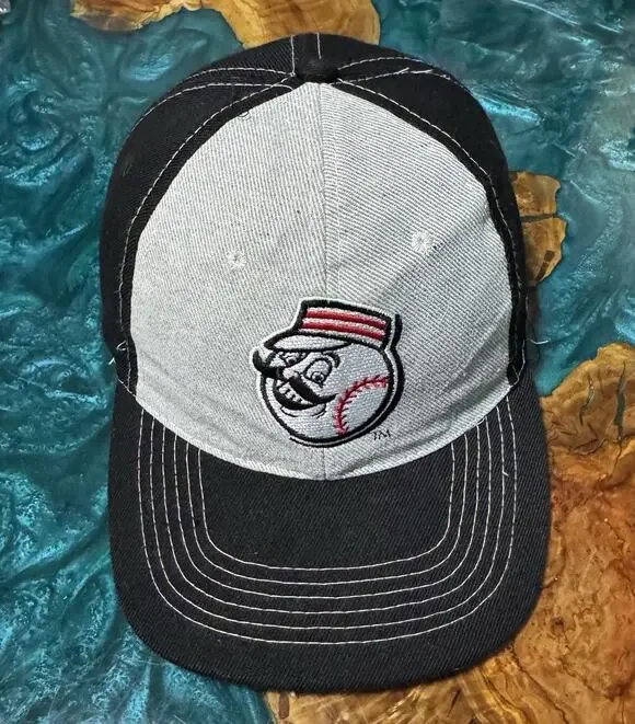 Cincinnati Reds Community Fund Black And Gray Ball Cap Trucker Hat Adjustable