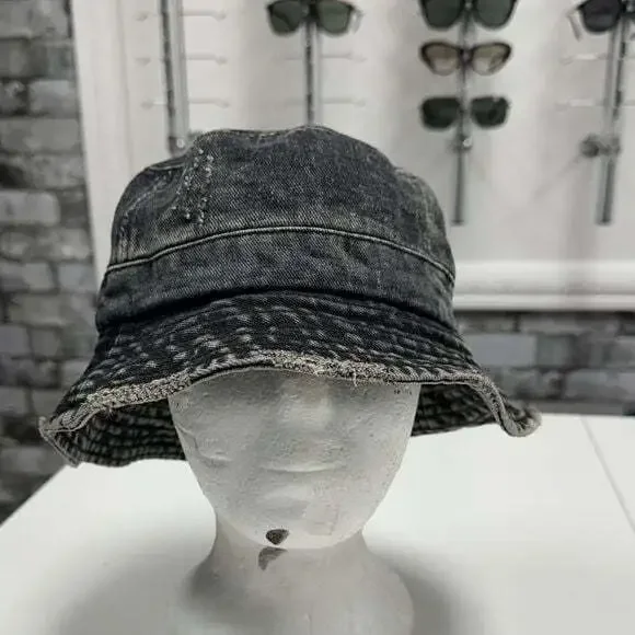 Stylish Black Denim Bucket Hat