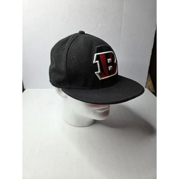 New‎ Era 59FIFTY Cincinnati Bengals NFL Fitted Hat Black Orange Size 7 3/8 Cap
