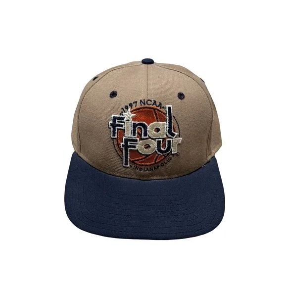 Vintage 1997 NCAA Final Four Indianapolis Snapback Hat Beige‎ Blue Size OSFM