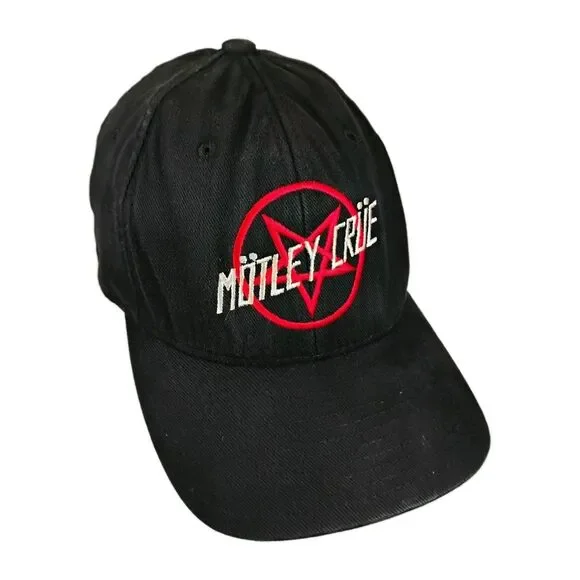 Mötley Crüe Ball Cap Hat by Yupoong Flexfit Size S/M 80's Heavy Metal