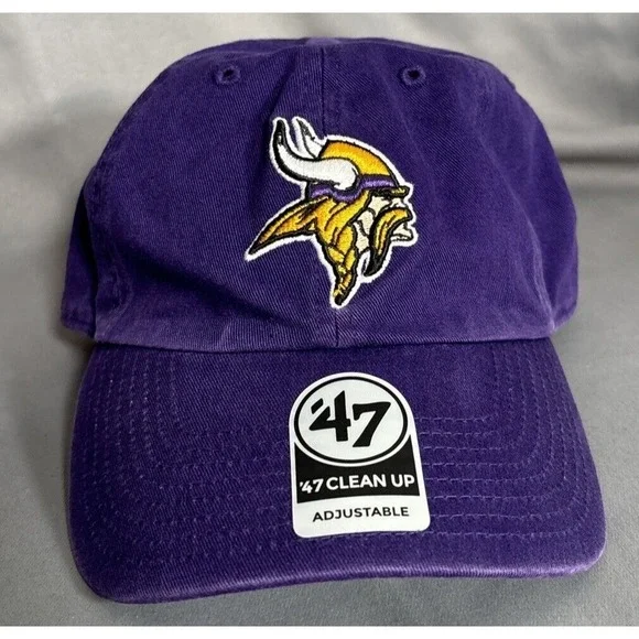 47 Minnesota Vikings Clean Up Hat Purple NFL Adjustable Strapback Dad Cap NEW