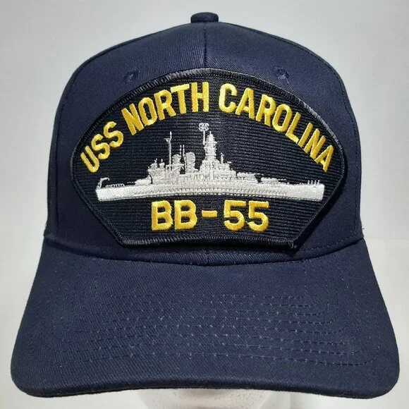 USS NORTH CAROLINA BB-55 Patch Hat Baseball Cap Ad