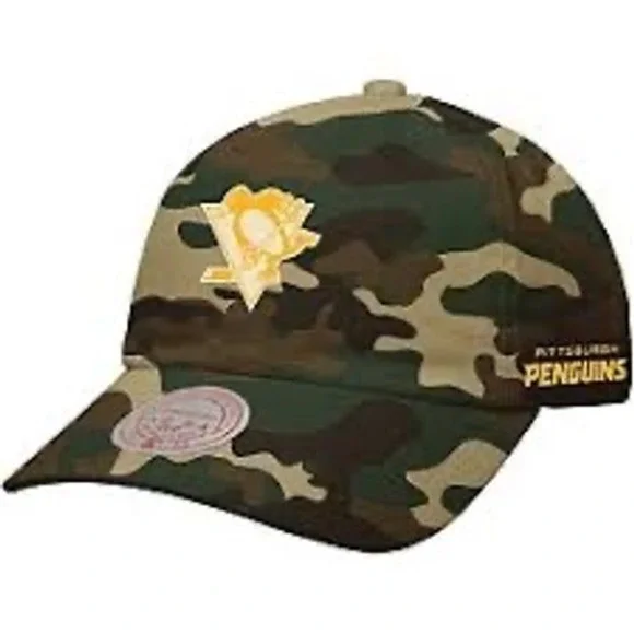 Mitchell & Ness Pittsburgh Penguins NHL Mens OSFA Camo Hat Strapback Hockey  Cap