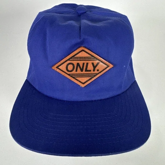 Only NY Logo Leather Patch Blue Hat Cap Adjustable‎ Snapback