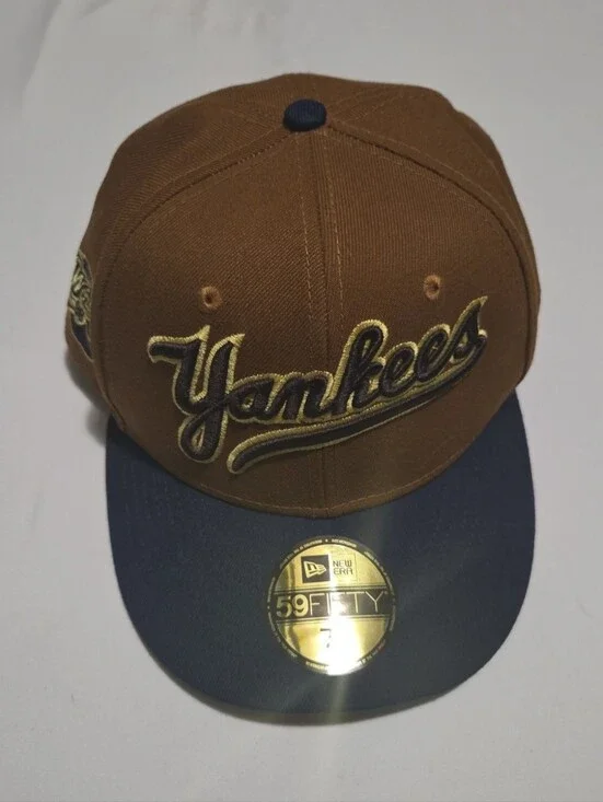 New era man's brown blue Yankees ball hot #15