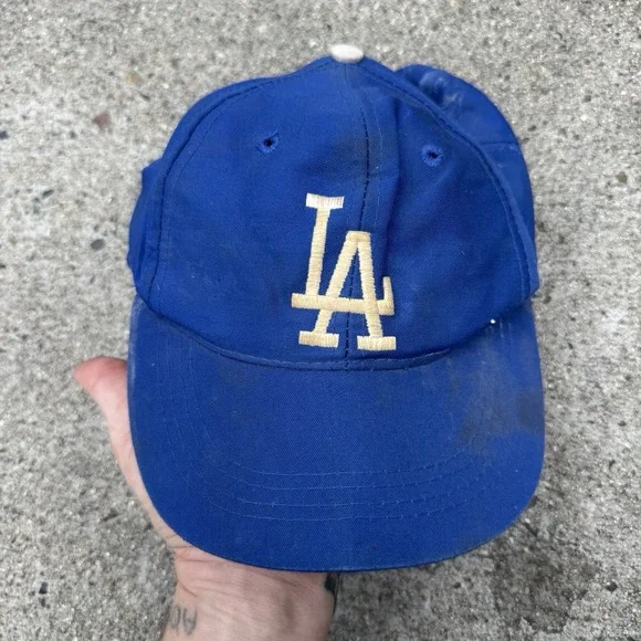 Vintage Los Angeles Dodgers Hat Ed's West ProYouth 90s MLB Baseball Distressed