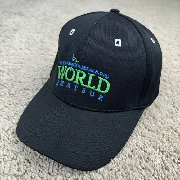 Play Golf Myrtle Beach Hat World Amateur SaintNine SnapBack Black Spellout‎ Cap