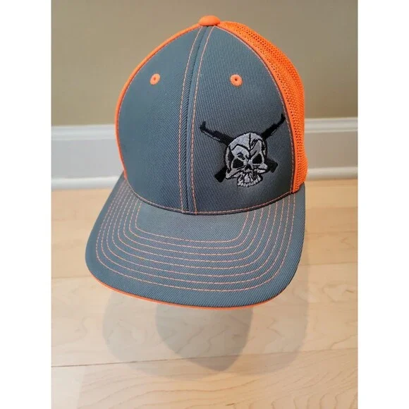Mens Pacific Headwear Hat Neon Orange/Grey S-M 6 7/8- 7 3/8