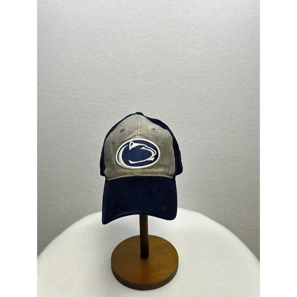 Penn‎ State Nittany Lions Corduroy Baseball Cap Navy Gray Embroidered Logo