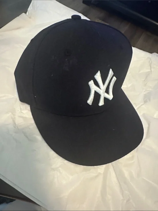 New Era Navy Baseball Cap with Gray Undervisor and Cream Trim