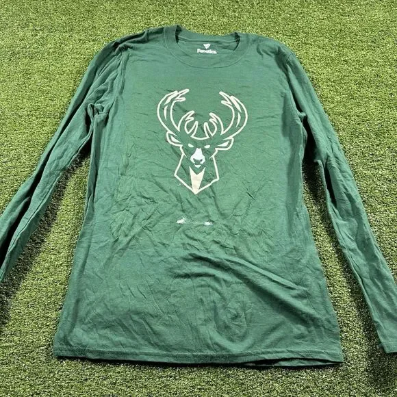 Fanatics Milwaukee Bucks Mens S Basketball Shirt Long Sleeve NWOT