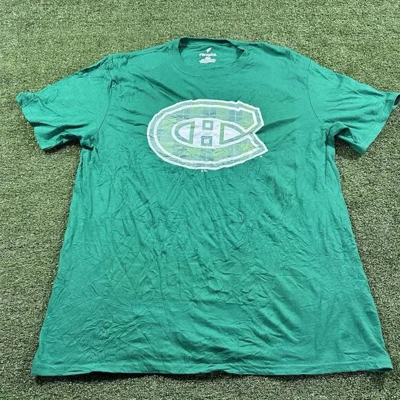 Fanatics T-Shirt Men's L Green Montreal Canadians NWOT
