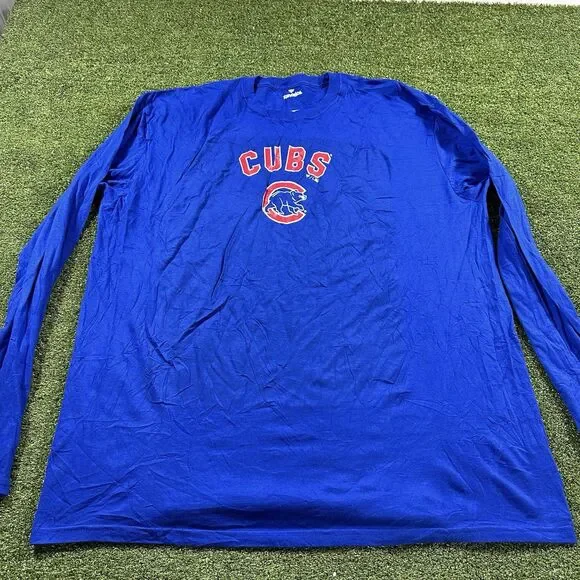Fanatics Chicago Cubs T-Shirt Men, Blue, Long Sleeve, 2XL NWOT