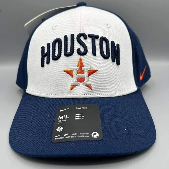 Houston Astros x Nike Club Hat Men M-L Navy White Dri-Fit Strap Back Cap‎ New