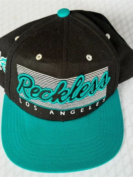 Reckless Los Angeles Black & Teal Snapback Hat