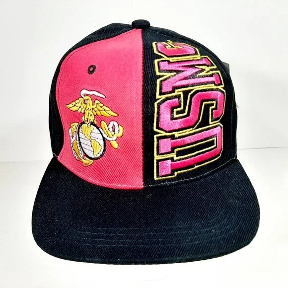 United States Marine Corps Flat Bill Ball Cap Pink