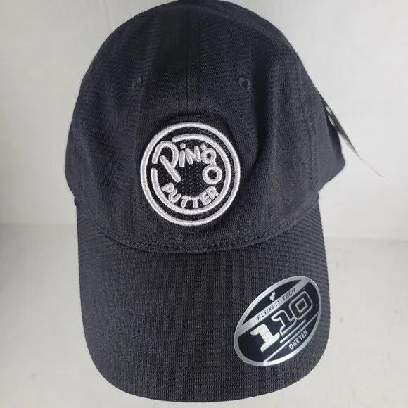 Ping Putter Black Unstructured Flexfit Tech One Ten Snapback Adjustable Golf Hat