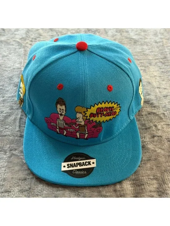 Nostalgia Co Beavis and Butt-Head Snapback Hat Men's One Size Blue MTV