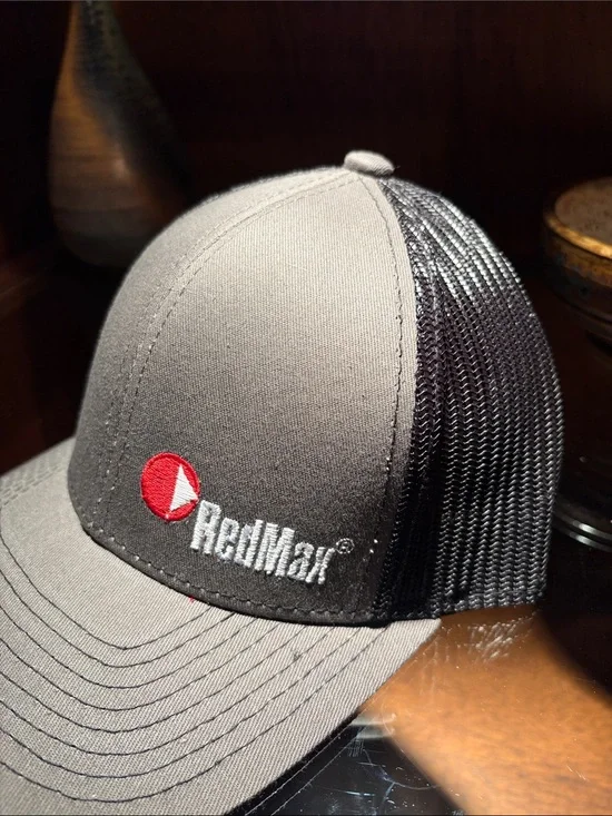 RedMax Gray/Black Mesh Trucker Cap with Red Logo