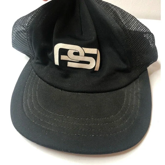 Vintage PSI Hat Mens Black Snapback Adjustable Trucker Hat Olympian Headwear USA