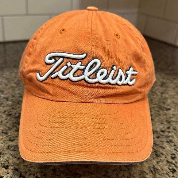 Titleist New Era Golf‎ Dad Hat Adjustable Orange White Cotton