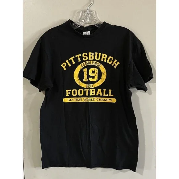 Pittsburgh Football Established 1933 JuJu #19  Medium Black T-Shirt