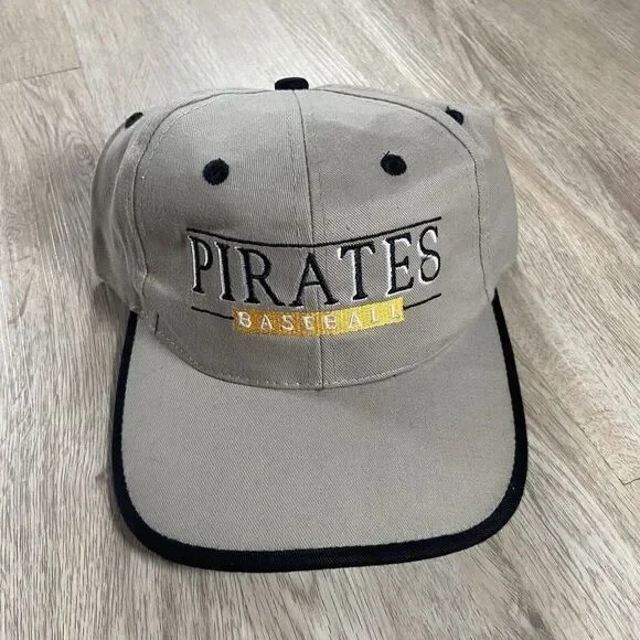 Vintage Pittsburgh Pirates Hat Snapback‎ MLB Baseball Beige Black Fantastic Cap