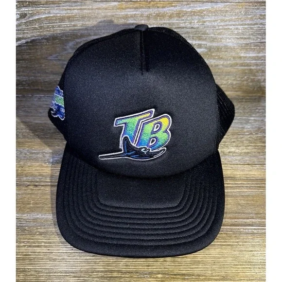 '47 Tampa Bay Devil Rays Inaugural Season SnapBack Black Baseball Trucker Hat