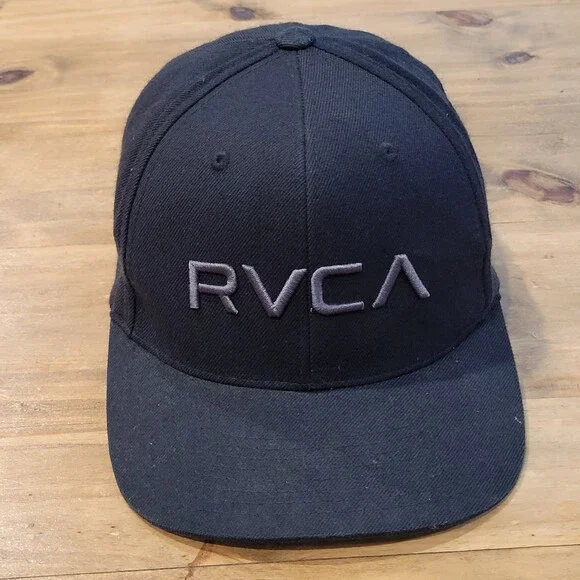 RVCA Hat Cap Snapback Black One Size Mid Fit Wool Blend Adjustable