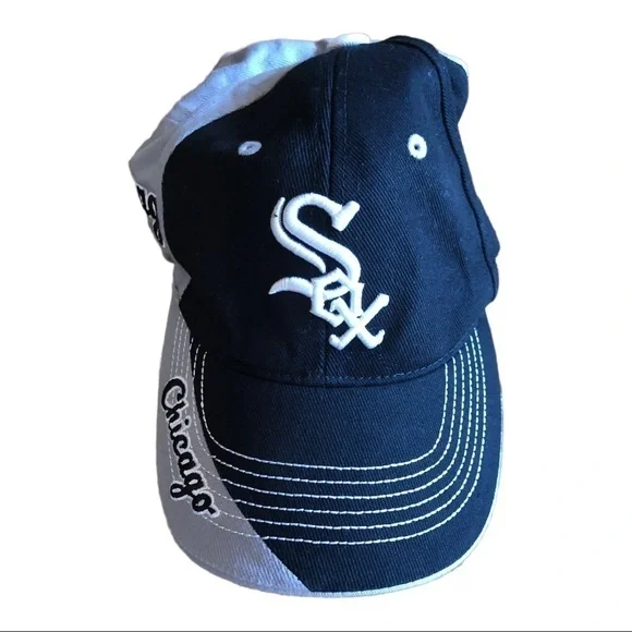 White Sox Chicago Baseball Cap Black White Gray Cotton