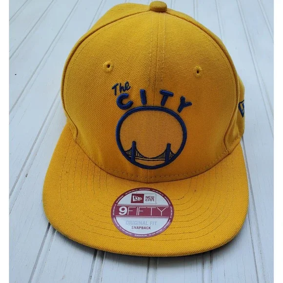 New Era 9FIFTY Golden State Warriors The City Snapback Hat Yellow Blue NBA OSFM