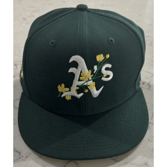 Oakland Athletics 59FIFTY Bloom Fitted Hat 7 1/2 Green 1989 World Series MLB