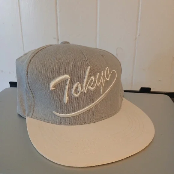 Robin Ruth Tokyo Snapback Hat Gray Floral Brim Mens Adjustable Baseball Cap‎