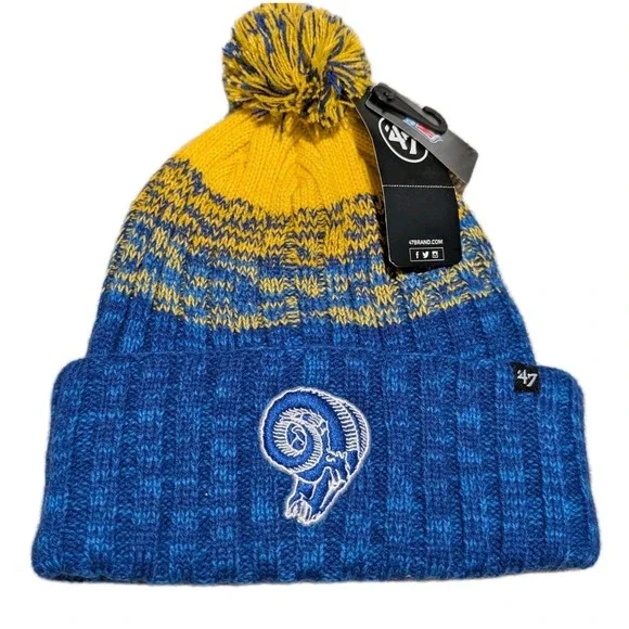 LOS ANGELES RAMS 2024 NEW ERA NFL HISTORIC‎ ON FIELD KNIT BEANIE HAT NEW W/TAGS