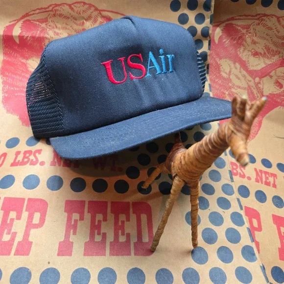 VTG Swingster USAir‎ Airline Hat Navy Blue Aviation OSFA Mesh Back Snapback USA