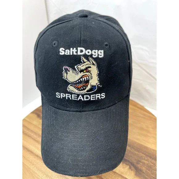 Salt‎ Dogg Hat Cap Spreaders Embroidered Black Adjustable Strap Back Baseball
