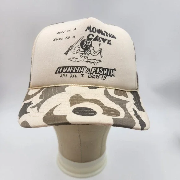 Mountain Cave Huntin Fishin Caveman Duck Camo Trucker Hat Snapback Cap Winner