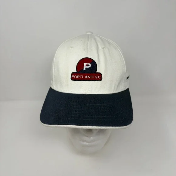 Portland Golf Club 2003 Guest Classic Golf Hat‎ White Navy Blue Adjustable Strap