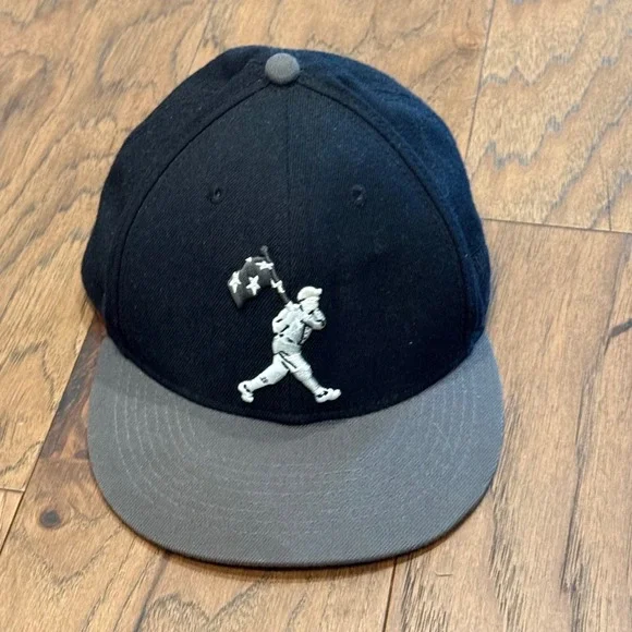 Baseballism Flag Man Snapback Hat Black Grey Flat Brim Baseball Cap Mens OSFM