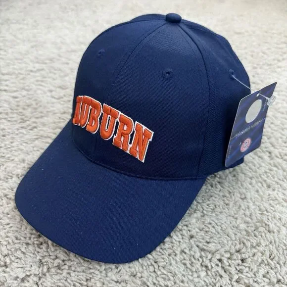 Auburn Tigers Hat Blue Orange Arched Spellout Strapback NCAA War Eagle‎ Cap NWT