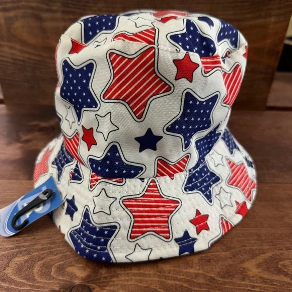 R Headwear Patriotic Stars Bucket Hat Red White Blue Americana HT1669 NEW