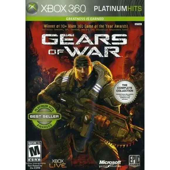 Gears of War - 2 Disc Platinum HIts Edition - Xbox 360 - CIB. Tested. Resealed