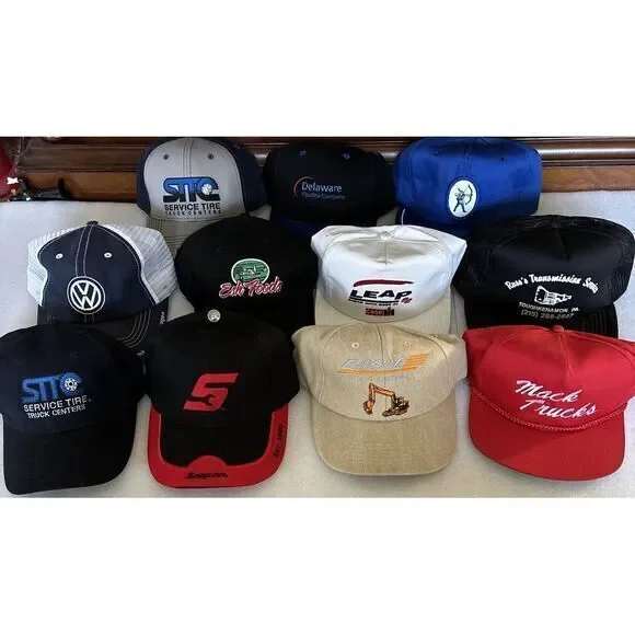 Lot of 12 Vintage Hats Trucker Snapback Farm‎ Patch Embroidered