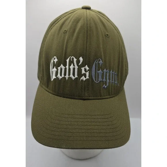 Gold's Gym Venice CA Olive Green‎ Fitted Flexfit By Yupoong Cap Hat L-XL Stretch