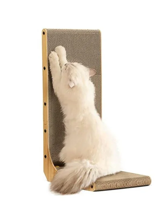 Cat Scratcher, 26.8 Inch L Shape Cat Scratch Pad Wall Mounted, Cat