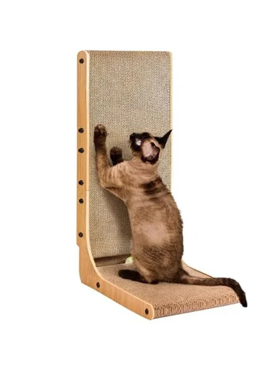Cardboard Cat Scratcher for Indoor Cats, 26.8 Inch L Shaped Vertical