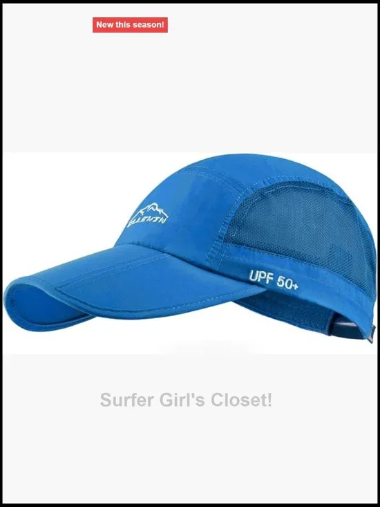 Unisex UPF 50 Unstructured Baseball Hat with Foldable Long Bill