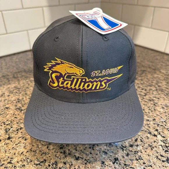 Vintage 90s St. Louis Stallions Logo 7‎ Sample Snapback Hat NFL Expansion NWT