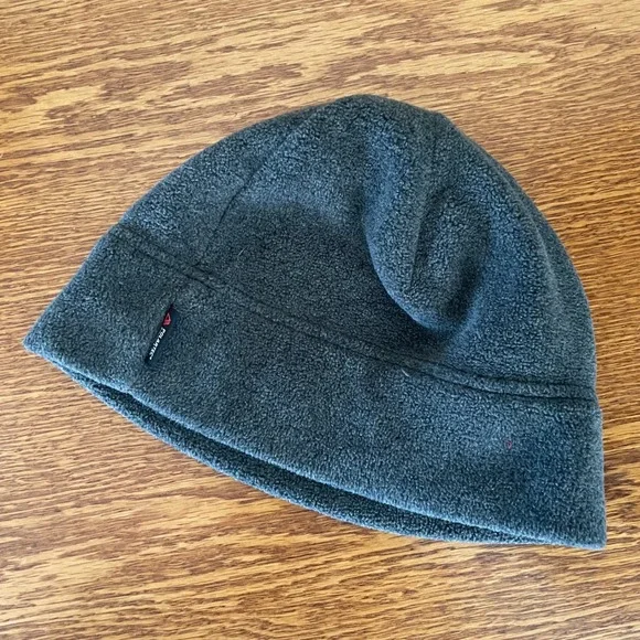 Lands' End‎ Aircore Fitted Beanie Hat Winter Polyester Fleece Dark gray one size